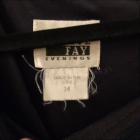 Vtg Y2K 90s Sleeveless Blue Shimmer Maxi Dress Evening Gown Jacket Leslie Fay 14 - Picture 7 of 10